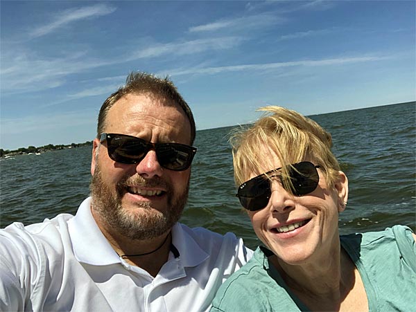 Brad Risch and his wife on the water